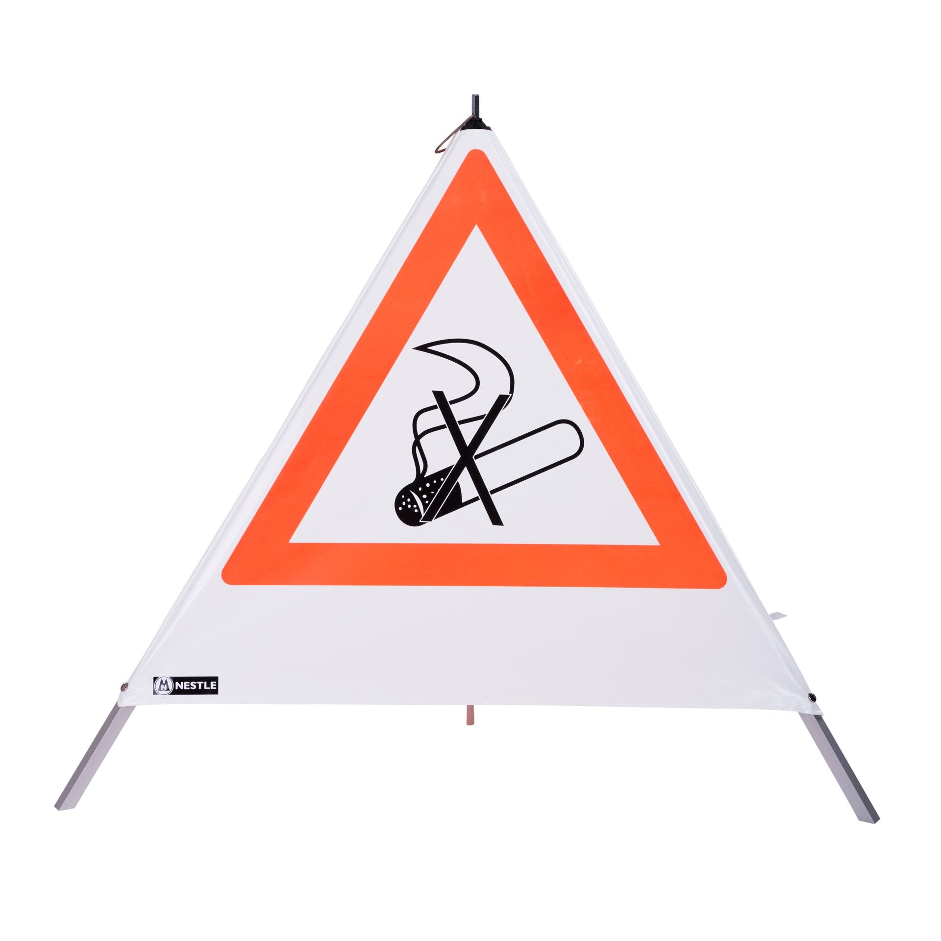 NESTLE Warnpyramide 90 cm, Rauchverbot (NZ01), weiß, mit Mittelfuß NESTLE Warnpyramide 90 cm, Rauchverbot (NZ01), weiß, mit Mittelfuß